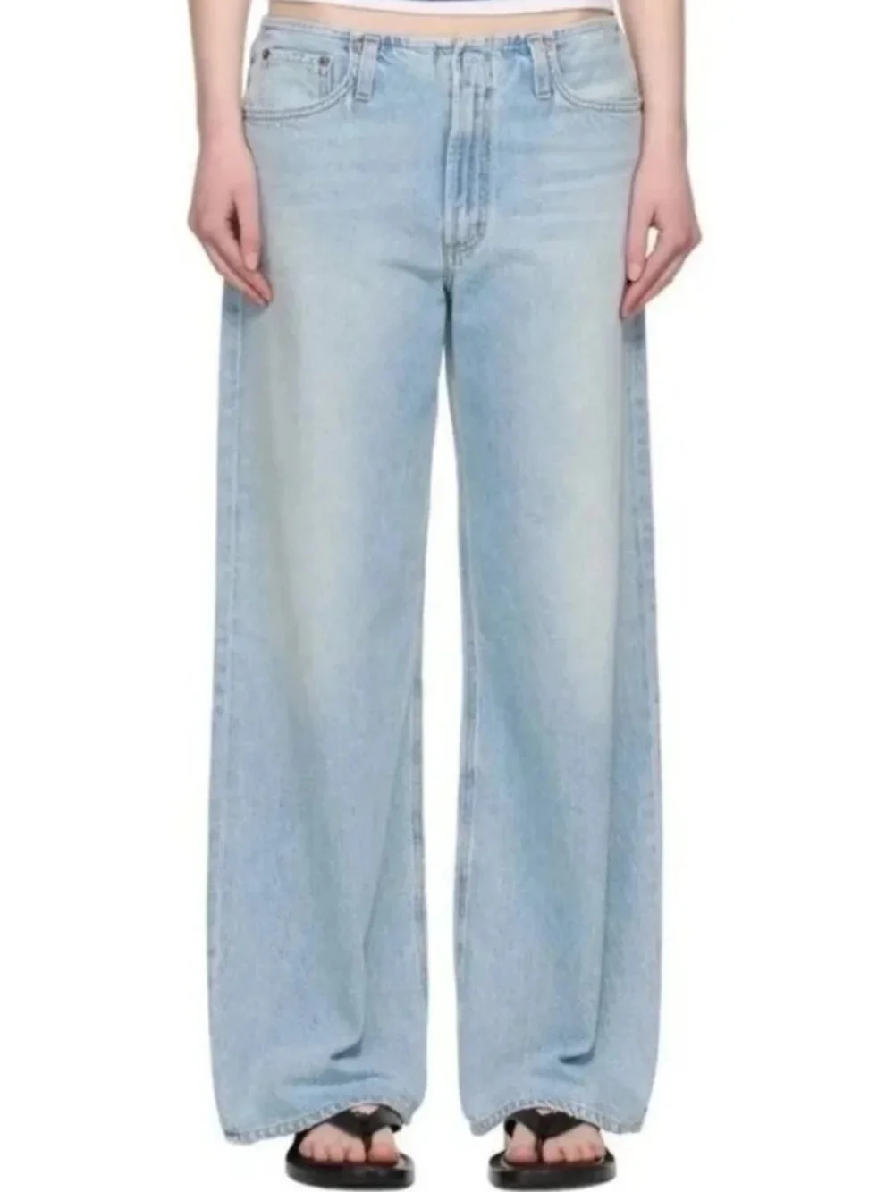 NEW $268 AGOLDE LEX LOW SLUNG BAGGY JEANS IN LIGHT BLUE #2 SIZE 27 - Picture 1 of 16